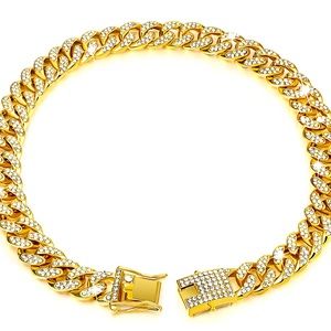 (2) Brand new FAUX yellow gold dog collars